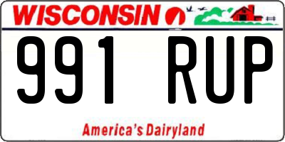 WI license plate 991RUP
