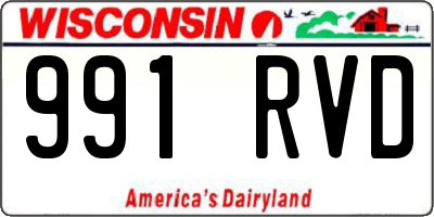 WI license plate 991RVD