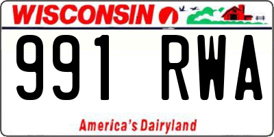 WI license plate 991RWA