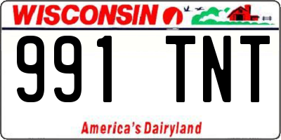 WI license plate 991TNT