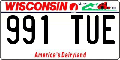 WI license plate 991TUE