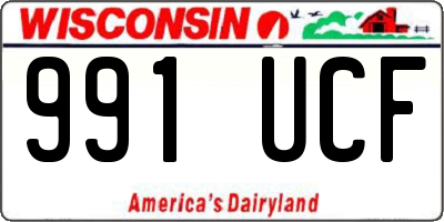 WI license plate 991UCF