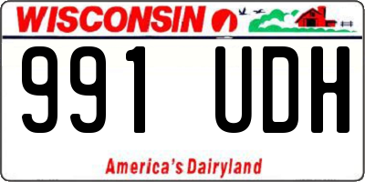 WI license plate 991UDH