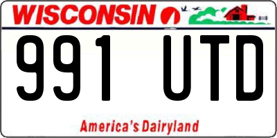 WI license plate 991UTD