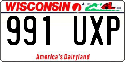 WI license plate 991UXP