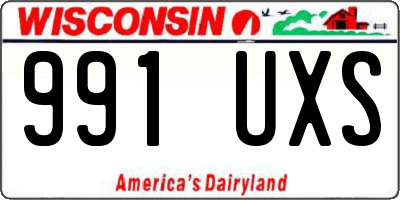 WI license plate 991UXS
