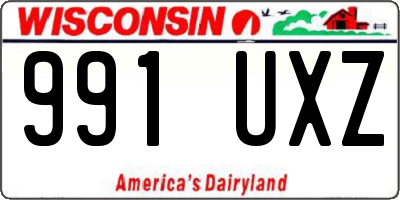 WI license plate 991UXZ