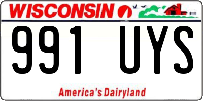 WI license plate 991UYS