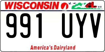 WI license plate 991UYV
