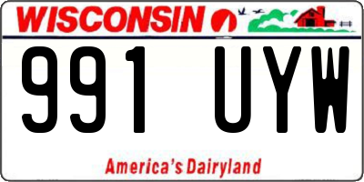 WI license plate 991UYW