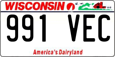 WI license plate 991VEC