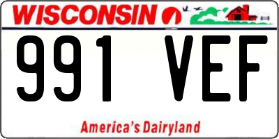 WI license plate 991VEF