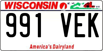 WI license plate 991VEK