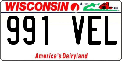 WI license plate 991VEL