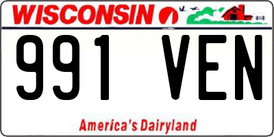 WI license plate 991VEN