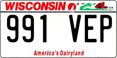 WI license plate 991VEP