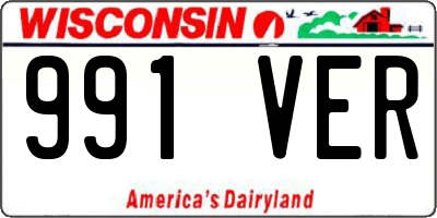WI license plate 991VER