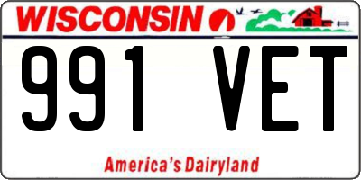 WI license plate 991VET