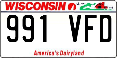 WI license plate 991VFD