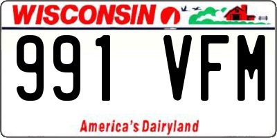 WI license plate 991VFM