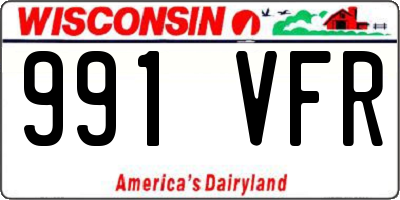 WI license plate 991VFR