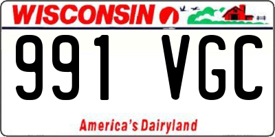 WI license plate 991VGC