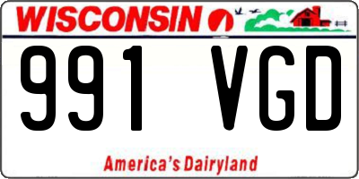 WI license plate 991VGD