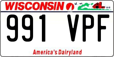 WI license plate 991VPF