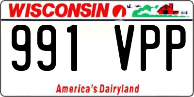 WI license plate 991VPP