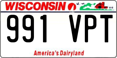 WI license plate 991VPT