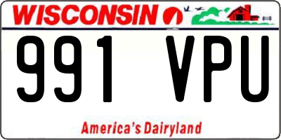WI license plate 991VPU