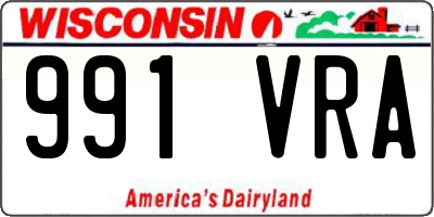 WI license plate 991VRA