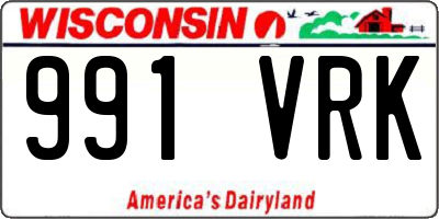 WI license plate 991VRK
