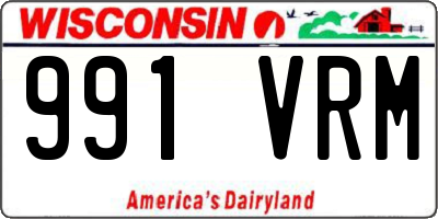 WI license plate 991VRM