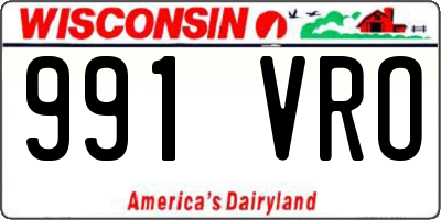 WI license plate 991VRO