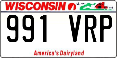 WI license plate 991VRP