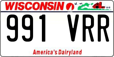 WI license plate 991VRR