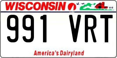 WI license plate 991VRT