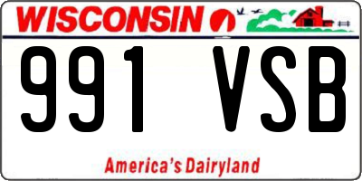 WI license plate 991VSB