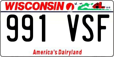 WI license plate 991VSF