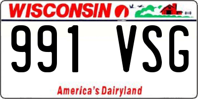 WI license plate 991VSG