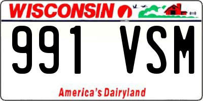 WI license plate 991VSM