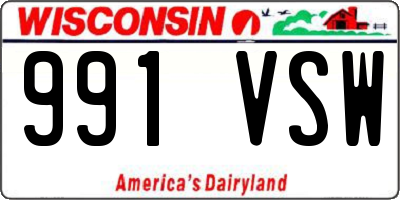 WI license plate 991VSW