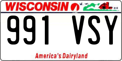 WI license plate 991VSY