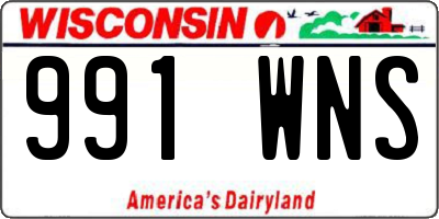 WI license plate 991WNS