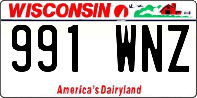 WI license plate 991WNZ