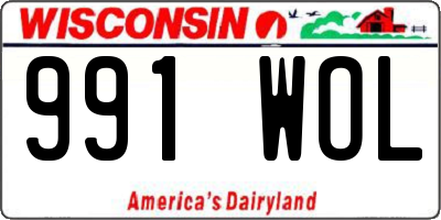 WI license plate 991WOL