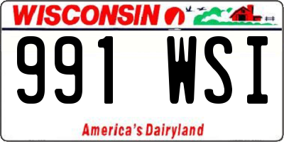 WI license plate 991WSI