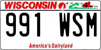 WI license plate 991WSM