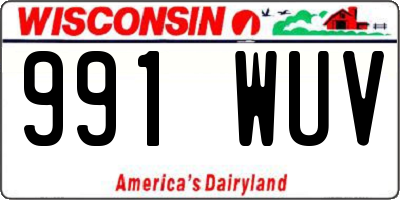 WI license plate 991WUV
